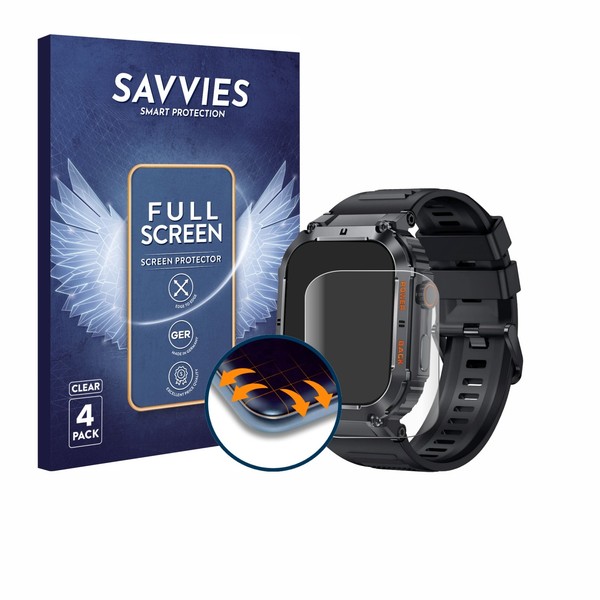 "4X Full-Screen Schutz Folie FüR Bedee Smartwatch 1.96\" 3D Edge Display"-image