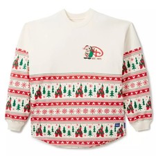 Santa Mickey Mouse Walt Disney World Sz Large Fair Isle Spirit Jersey For Adults
