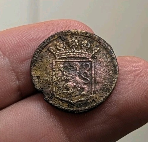 RARE ! 1752 Netherlands Voc Duit New York Penny Holland Brass Not Copper Coin_53 - Picture 6 of 7