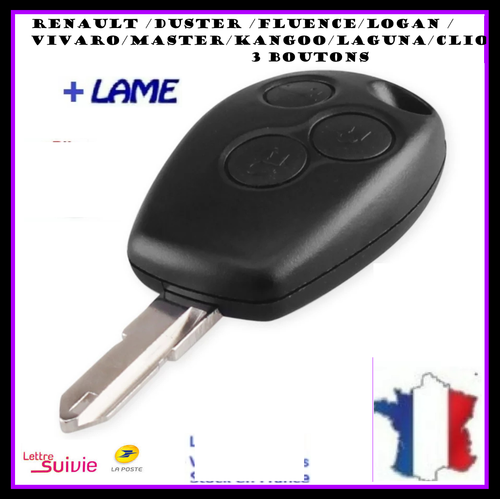 Coque De Clé 3 Boutons Pour Plip Télécommande RENAULT Kangoo Clio Modus