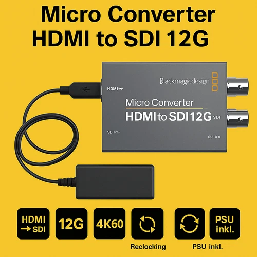 🎥 Blackmagic Design Micro Converter HDMI to SDI 12G PSU 🔁 Profi Konverter ✅