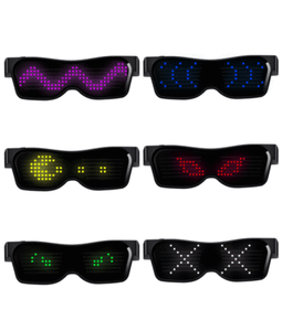 details about 6 colors magic led eye glasses bluetooth app control diy led glasses