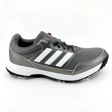 Adidas Tech Response 2.0 Gray Silver Metallic Mens Spike Golf Shoes EE9123