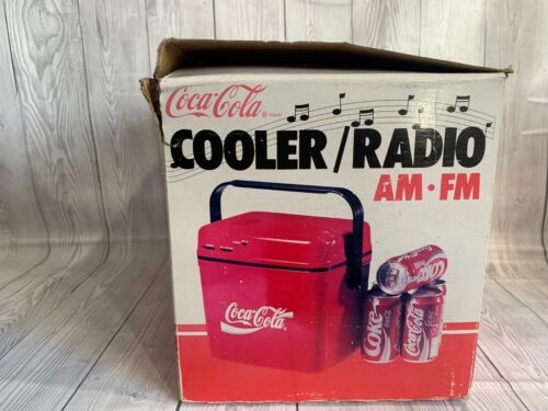 Coca Cola Cooler Box Picnic Camping Vintage Retro Radio AM FM Tested and Working - Picture 3 of 16