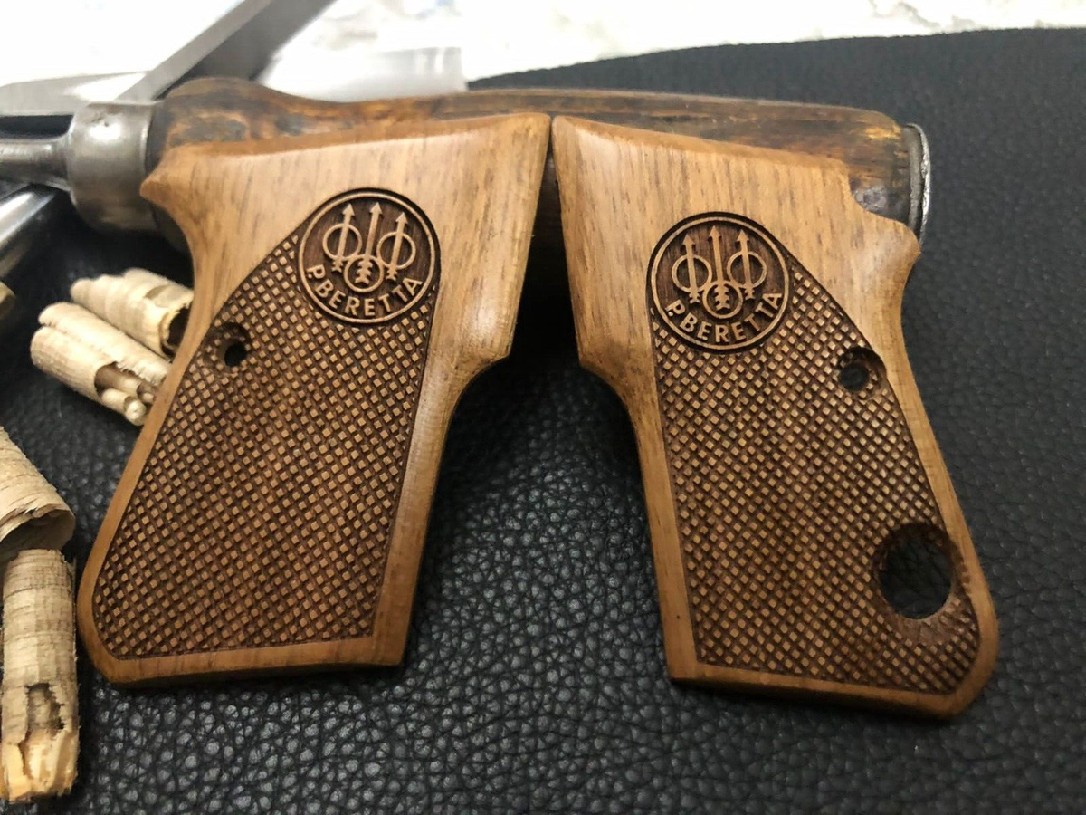 Beretta 950 Jetfire Walnut Wood Grips with Safety Cut. Fits 950