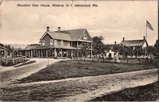Mountain View House, Minerva, New York Adirondack Mountains 1910 Postcard KD1