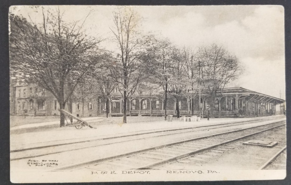 Pennsylvania Railroad Depot Renova PA. 1908