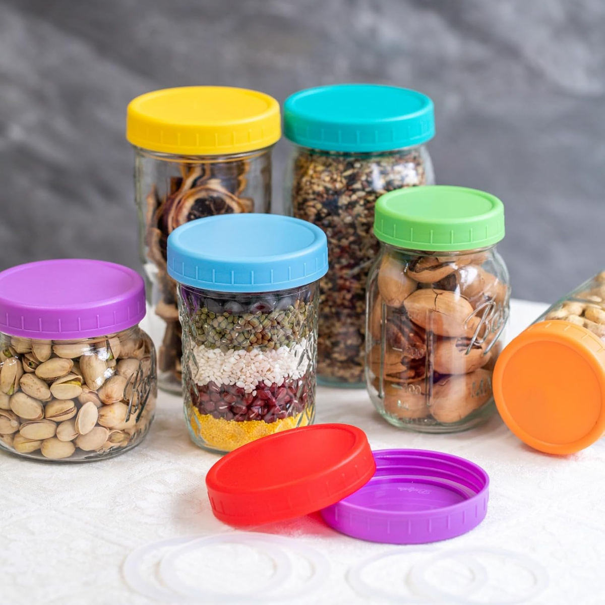 100 Pcs Regular Mouth 70mm Canning Lids - Leak Proof & Reusable Mason Jar Lids