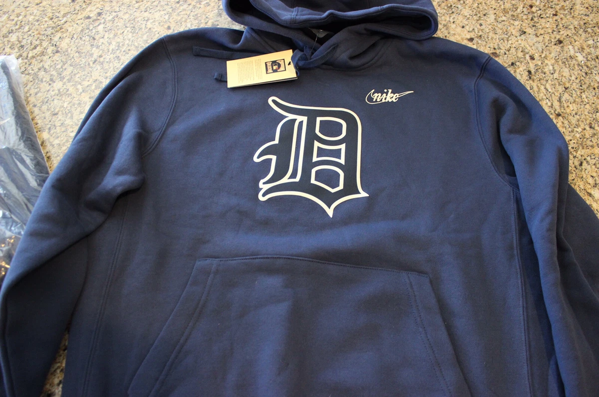 Nike MLB Detroit Tigers Cooperstown Collection Mashup Logo Club Navy Hoodie  - XL