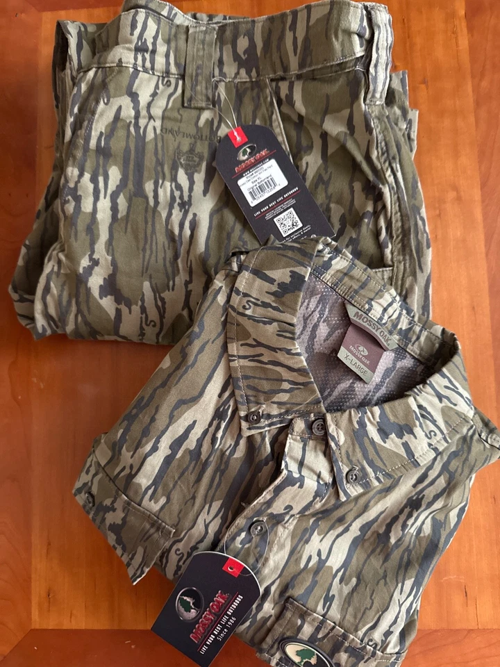 Camisa o Pantalones Mossy Oak Bottomland Mill Flex Camuflaje Abotonados Seleccionar XL, NUEVOS CON ETIQUETAS Foto 4 de 4