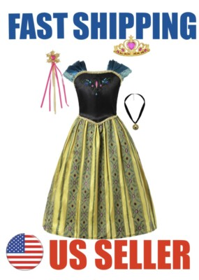 #ad #ad Anna Frozen Princess Green Dress Up Set Girls Costume Fast Shipping $17.95