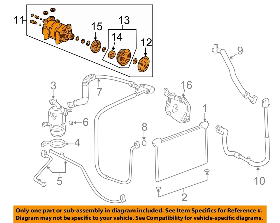 Compresor de aire acondicionado usado se adapta a: camioneta GMC Sierra 1500 2007 gasolina grado A Foto 3 de 4