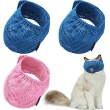 3 Pieces Cat Muzzles Breathable Mesh Muzzles Cat Grooming Restraint Bags with...