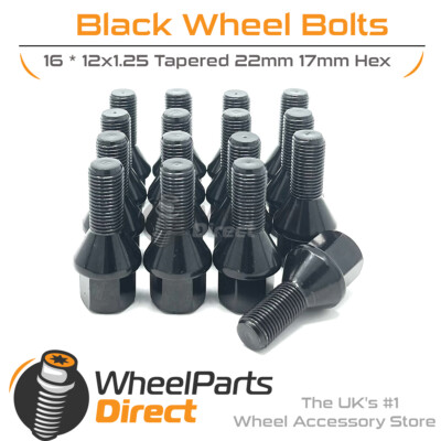 Alloy Wheel Bolts (16) 12x1.25 Nuts Tapered For Fiat Punto [Mk2] 00-06