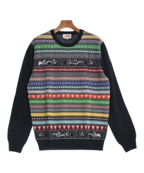 HERMES Knitwear Sweater GrayxBlack etc. XL 2200349580531 eBay
