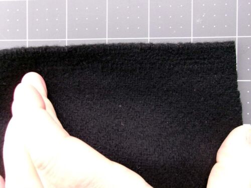 2+ yd Vintage FULLED Black WOOL FABRIC Woven Twill Thick for Coats Cloaks Capes - Picture 3 of 4