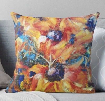 Decorative Floral pillow cover. 12x12" Farmhouse cushion cover. Decorpillow case - Image 1 of 4