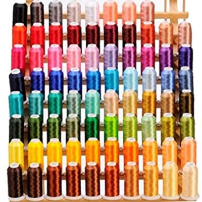 80 Spools 550Y Embroidery Polyester  Machine Thread Compatible with Brother