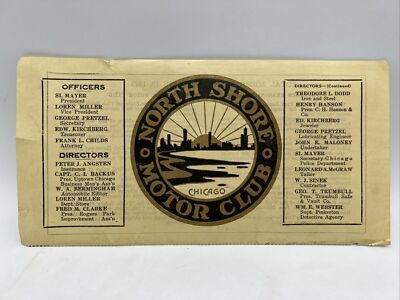 #ad 1923 NORTH SHORE MOTOR CLUB Officers and Directors FOURTEEN REASONS FOR JOINING $6.25