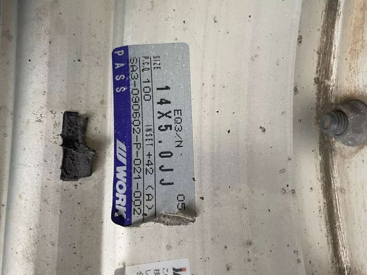 Work equip 03 5.0J PCD100 14 inch hub inner diameter approx. 58mm