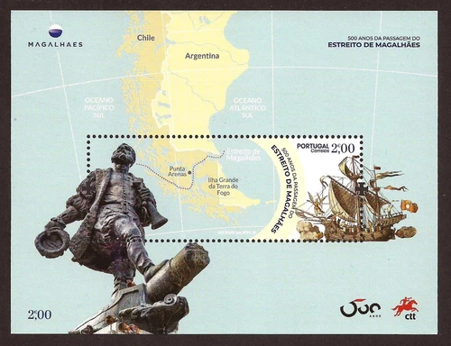[1483] Portugal 2020, Block MNH**, Navigation of the Strait of Magellan, boats
