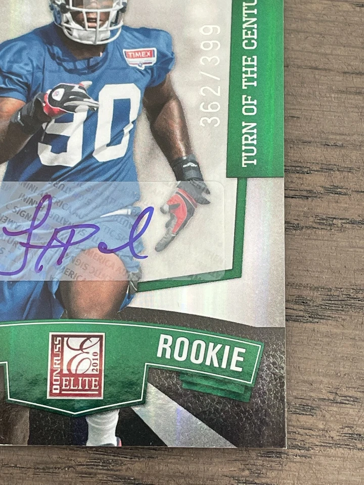 2010 Donruss Elite Turn of the Century Jason Pierre-Paul Rookie Auto #176 /399 - Image 4 of 4
