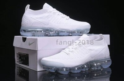 Nike Air VaporMax Flyknit 2 White Comfortable Men's Shoes Free Shipping