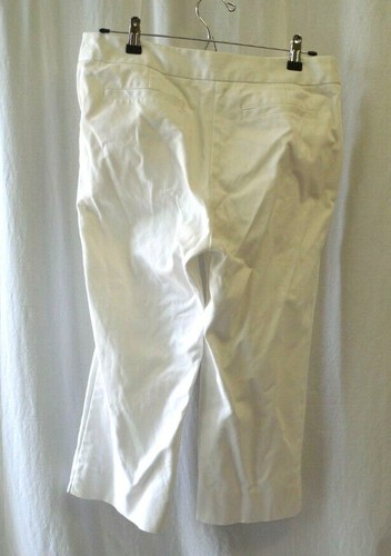 KAREN KANE White Stretch Cotton Capris Pants Women's Size 10 Made in US EUC - Picture 2 of 2