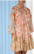 Brand new with tag ZIMMERMANN Postcard Lantern Mini Dress Mixed Swirl US Size 0