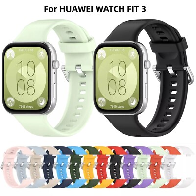 For HUAWEI WATCH FIT 3 Smart Watches Strap Silicone Band Replacement Bracelet