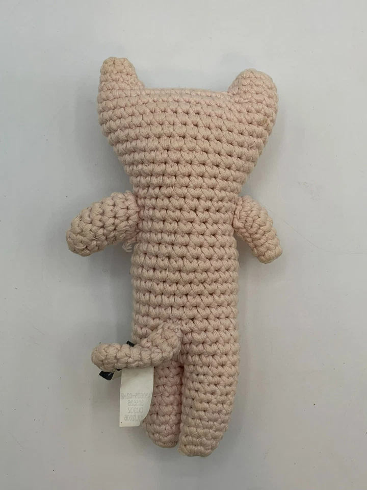 Rare Old Navy Cat Baby Pink Plush Knitted Button Plush Stitch Kitten Crochet - Image 4 of 4
