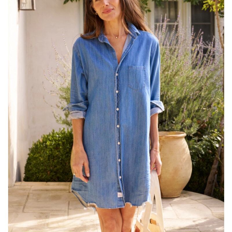 Frank & Eileen Famous Denim Vintage Stonewashed Indigo Mary Dress Sz. XL