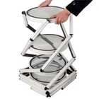 81.1in Portable Round Twist Display Counter with Shelves&Clear Magnetic Panels