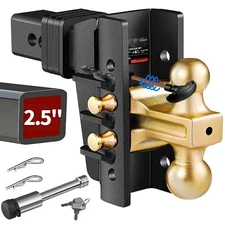 Adjustable Trailer Hitch Fits 2.5" Receiver 6" Drop Hitch Ball Mount 28,000 GTW