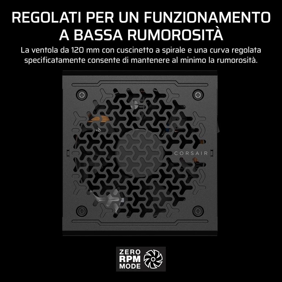 Corsair RM1000e Alimentatore PC Gaming ATX 3.1 1000W PSU Modulare Ventola 120mm - Immagine 4 di 4