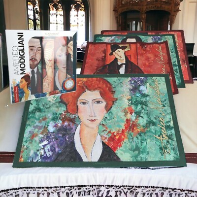 Modigliani Meisterwerk Tischsets 4er Set Künstlerische Tischsets Carmani Classic