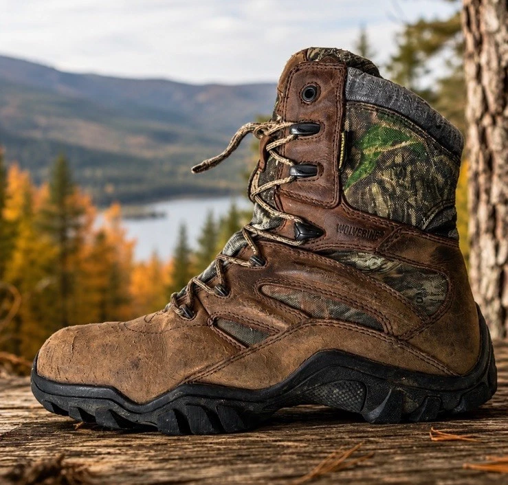 Wolverine Camouflage Insulated Leather Upper Boots for Men  display picture 3
