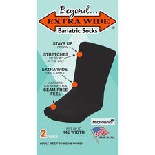 Extra Wide Bariatric Socks - Made in USA, for Extreme Lymphedema. Stretches u...