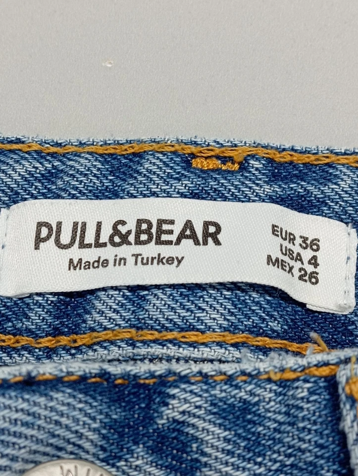 PULL & BEAR Jeans taille haute Dames Jeans T EU 36 bleu style décontracté - Photo 4/4
