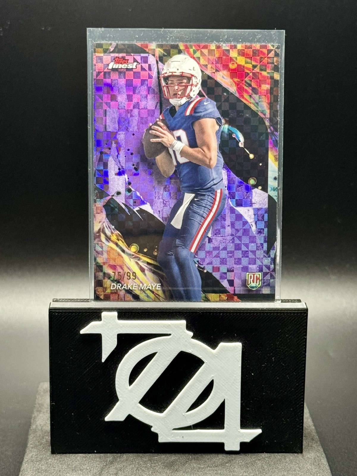 2024 Topps Finest - Uncommon Drake Maye #162 Purple Checkerboard Refractor /99