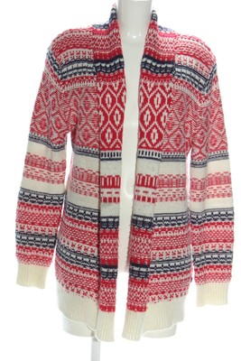 ROXY Cardigan Damen Jacke Gr. DE 40 rot-wollweiß-schwarz Casual-Look