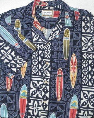 Vintage Mens Kalaheo RJC LTD Hawaiian Dress Shirt SZ Large