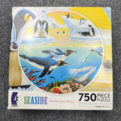NEW Ceaco Seaside Penguin Paradise 750 Piece Jigsaw Puzzle Open box, sealed bag
