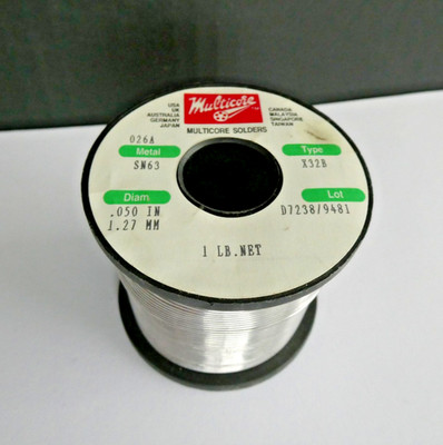 Multicore Solder SN63 .50'' / 1.27 mm Diameter X32B 1 lb Spool Partially Used