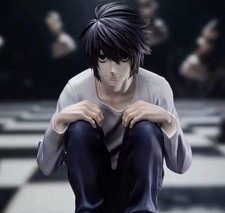 L Death Note Crouching PVC Anime Figure Statue Collectible Boxed 16cm
