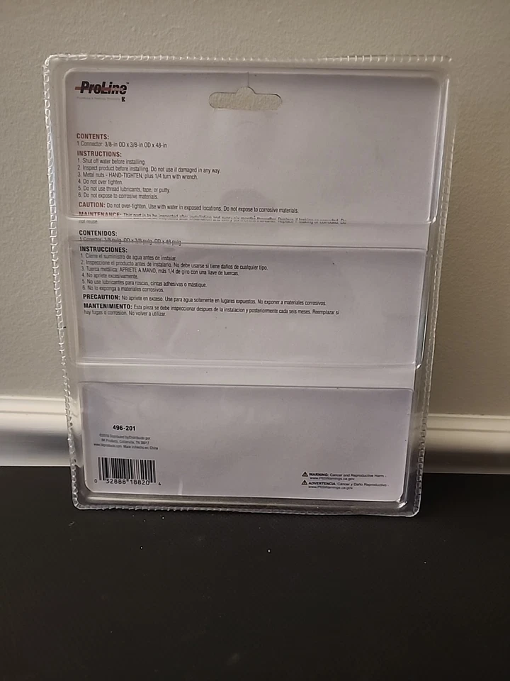 48" BRAIDED DISHWASHER CONNECTOR 3/8 COMP X 3/8 COMP W/BRASS ELBOW+Hose adapter - Image 2 of 2