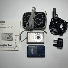 Canon IXUS 40 4.0MP Y2K CCD Sensor Digital Camera Tested + Chrgr, Batt, Guide