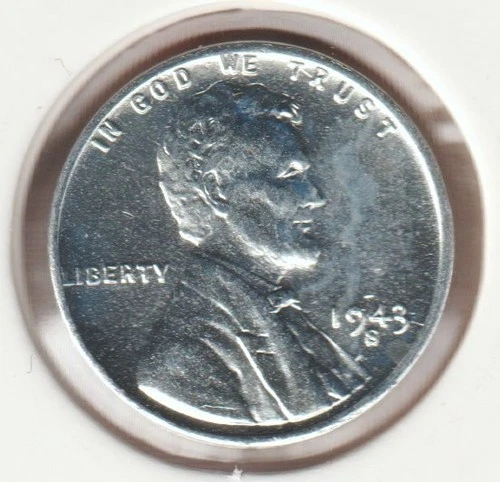 1943 WWII Lincoln Wheat Steel Penny Collectible US Collection Very Good War Coin