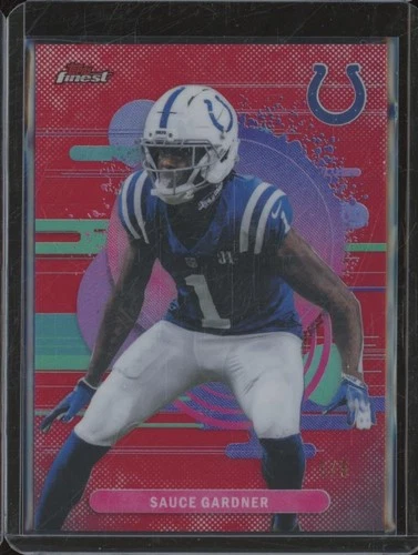 2025 Topps Finest Football Red Refractor Sauce Gardner #195