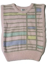 Vintage SEGUE Womens M Pink Pastel  Blend Knit Sweater Vest Grandma Core 